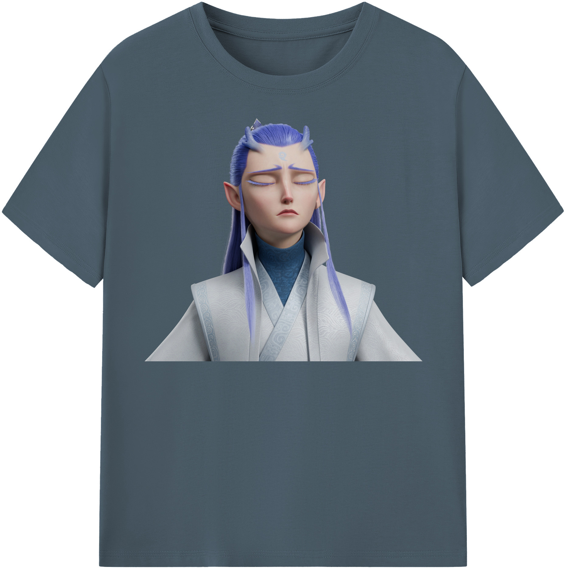 （画像用） Ne Zha 2 ナタ 魔童の大暴れ 綿100％半袖Tシャツ（フロントプリント）